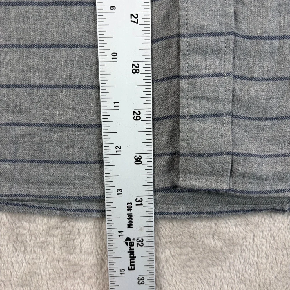 Marine Layer Lipton Shirt Men Larger Grey Blue Stripe Long Sleeve NWT $98 - Picture 7 of 10